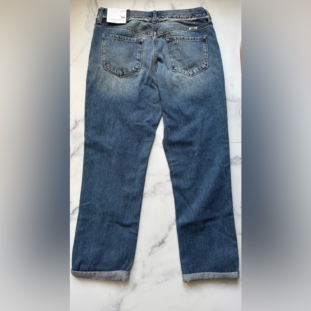 KanCan NWT Distressed Boyfriend Jeans Size 26 Medium Wash Ripped Denim - Picture 2 of 4